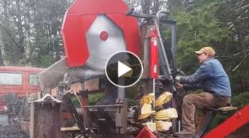 You Should See This Awesome Homemade Firewood Processor Machines Working, Amazing Fast Log Splitt...